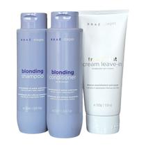 Kit Braé Stages Blonding - Shampoo 250ml + Condicionador 250ml + Treatment Creme Leave-In 200g