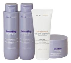 Kit Braé Stages Blonding Shampoo, condicionador, mascara e Leave-in