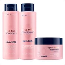 Kit Braé Stages by Bruna Tavares Gloss Hydra: Shampoo, Condicionador e Máscara