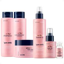 Kit Braé Stages by Bruna Tavares Gloss Hydra: Shampoo, Condicionador, Máscara, Leave-In, Óleo e Power Dose
