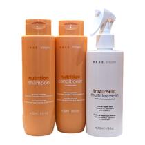 Kit Braé Stages Nutrition - Shampoo 250ml + Condicionador 250ml + Leave-In 260ml