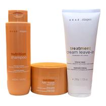 Kit Braé Stages Nutrition - Shampoo 250ml + Máscara 200g + Treatment Cream Leave-In 200g