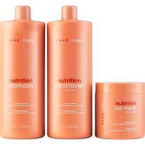 Kit Braé Stages Nutrition Shampoo, Cond 2x1000ml e Mask 500g