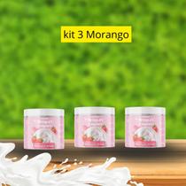 Kit Bragurt 3 Unidades Sabor Morango