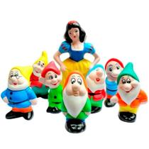 Kit Branca de Neve e os 7 Anões em Cerâmica Decorativa Grande - Casa e Jardim - Retrofenna Decor