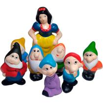 Kit Branca de Neve e os 7 Anões em Cerâmica Decorativa M - Casa e Jardim