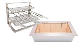 KIT BRASEIRO COOKTOP 60x50 + SUPORTE DE GRELHAS INOX 430