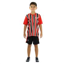 Kit Braziline São Paulo Mini Craque Preto e Vermelho - Infantil