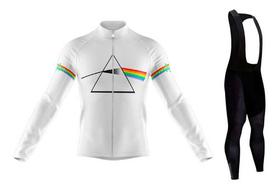 Kit Bretelle Camisa Manga Longa Pink Floyd Dryfit Ciclismo