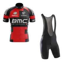 Kit Bretelle Com Forro Gel Camiseta Bmc Dry Fit Ciclismo Pro