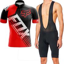 Kit Bretelle Curto Forro Gel Camisa Ciclismo Fox Manga Curta Confortável Pro Mtb Kit Bretelle Curto Forro Gel Camisa Ciclismo Fox Manga Curta Confortável Pro Mtb