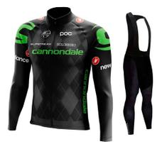 Kit Bretelle Gel Camisa Longa Ciclismo Cannondale Bike Uv50+ - Decole