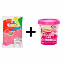 Kit brigadeiro morango 950g alispec + granulado rosa 500g mavalério