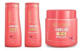 Kit +Brilho Bio Extratus Hidratação e Nutrição (Shampoo/Condicionador 250ml + Máscara 250g)