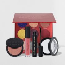 Kit Brilho Labial + Blush + Paleta de Sombras + Máscara de Cílios + Pó Compacto (5 Produtos) - OCÉANE