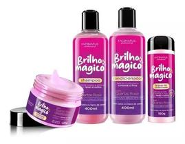 Kit Brilho Magico Shampoo Condicionador Leave-in Máscara