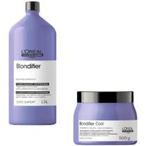 Kit Brilho Perfeito Condicionador e Máscara Profissional Loreal Blondifier Cool - Loiros e Coloridos