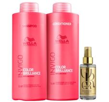 Kit Brilliance Shampoo, Condi e Oil Reflections - Wella