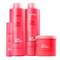 Kit Brilliance Shampoo Condicionador Máscara e Li Balm Wella Kit Brilliance Shampoo Condicionador Máscara e Li Balm Wella