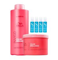 Kit Brilliance Shampoo, Máscara E Ampolas - Wella