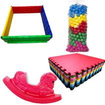 Kit Brincadeira Infantil Cercado, Cavalo de Brinquedo e Acessórios