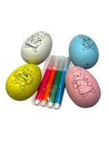 Kit Brincadeira para Páscoa Colorir 4 Ovos + 4 Canetinhas Kit Brincadeira para Páscoa Colorir 4 Ovos + 4 Canetinhas