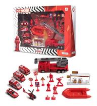 Kit Brincando Bombeiro Resgate Vermelho Multikids - BR969 Kit Brincando Bombeiro Resgate Vermelho Multikids - BR969
