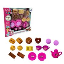 Kit Brincando na Cozinha Café da Tarde Bule Xícara Infantil Brinquedo Menina