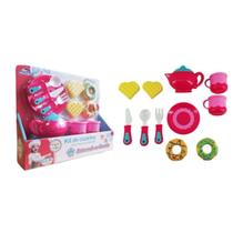 Kit Brincando na Cozinha Donuts 11 Peças Bule e Xícarasn Brinquedo Faz de Conta Menina Criança Pequena Kit Brincando na Cozinha Donuts 11 Peças Bule e Xícarasn Brinquedo Faz de Conta Menina Criança Pequena