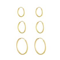 Kit Brinco 3 Pares Argolas De Ouro 18k Adulto E Infantil