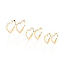 Kit brinco argola coração banhado a ouro 527288 Rommanel Kit brinco argola coração banhado a ouro 527288 Rommanel