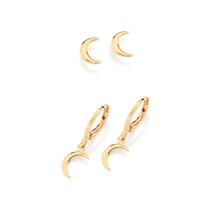 Kit brinco argola lua banhado a ouro 18k COD. 5275510000
