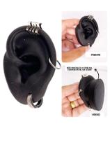Kit Brinco Argola Pressão Prata Piercing Cartilagem Encaixe Kit Brinco Argola Pressão Prata Piercing Cartilagem Encaixe