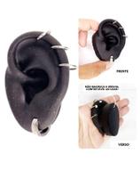 Kit Brinco Argola Pressão Prata Piercing Cartilagem Fake
