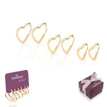Kit Brinco Argola Rommanel Primeiro Segudo Terceiro Furo Rommanel Banhados Ouro 18k