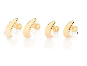 Kit brinco argolas abauladas banhado a ouro 18k Kit brinco argolas abauladas banhado a ouro 18k