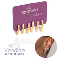Kit Brinco Argolas Rommanel Banhados A Ouro 18k Banhados A Ouro 18k Lindos