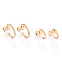 Kit Brinco Argolas Trancadas Banhado a Ouro Rommanel 527555 Cor:Dourado Kit Brinco Argolas Trancadas Banhado a Ouro Rommanel 527555 Cor:Dourado