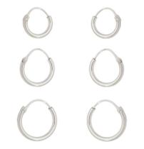 Kit Brinco Barato 3 Pares Tipo Piercing Cartilagem Prata 925