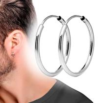 Kit brinco de pressão Masculino prata Argola
