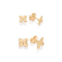 Kit Brinco Flor Banhado a Ouro 18k 527336 Rommanel