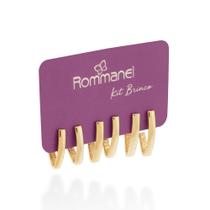 Kit Brinco Meia Argola 527394 Banhado A Ouro 18k Rommanel
