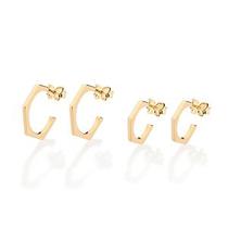 Kit Brinco Meia Argola Angular 527370 Ban A Ouro Rommanel Kit Brinco Meia Argola Angular 527370 Ban A Ouro Rommanel