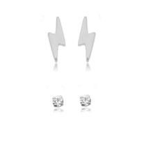 Kit brinco raio e ponto de luz de aço Kit brinco raio e ponto de luz de aço