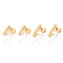 Kit Brinco Rommanel Banhado Ouro 18K Triangular 527649 Kit Brinco Rommanel Banhado Ouro 18K Triangular 527649