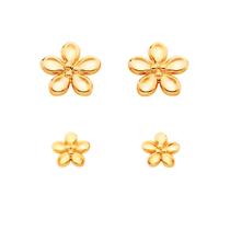 Kit Brinco Rommanel Flores Primeiro E Segundo Furo Folheado a Ouro 18k