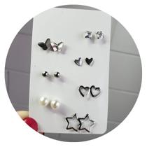 Kit brinco semaninha aço cirurgico diversos sete modelo Kit brinco semaninha aço cirurgico diversos sete modelo