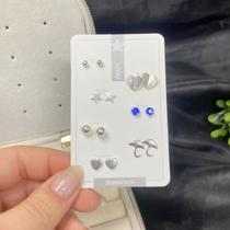 Kit Brinco Semaninha Prata 925 LegÍtima Diversos Sete Modelo Kit Brinco Semaninha Prata 925 LegÍtima Diversos Sete Modelo