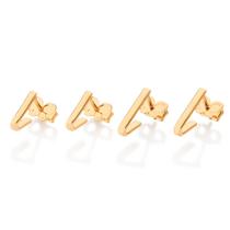 Kit Brinco Triangular Banhado a Ouro Rommanel 527649 Cor:Dourado Kit Brinco Triangular Banhado a Ouro Rommanel 527649 Cor:Dourado