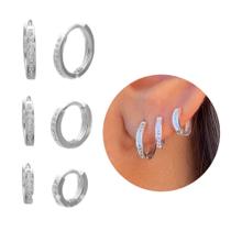 Kit Brinco Trio Com 3 Argolas Cravejadas Em Micro Zircônias